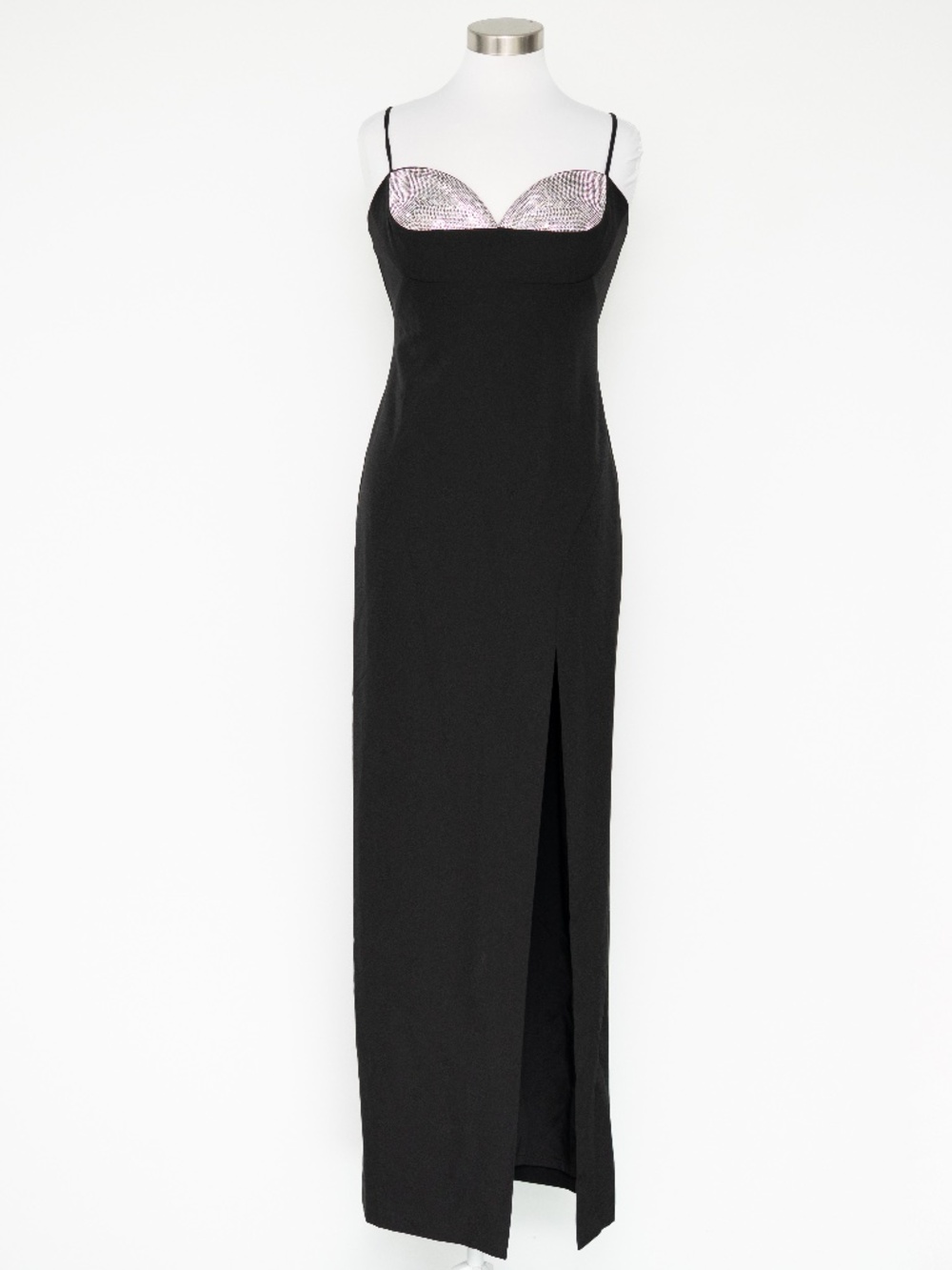 Adrianna Papell- Crystal Sweetheart Crepe Column Gown - Picture 2 of 12